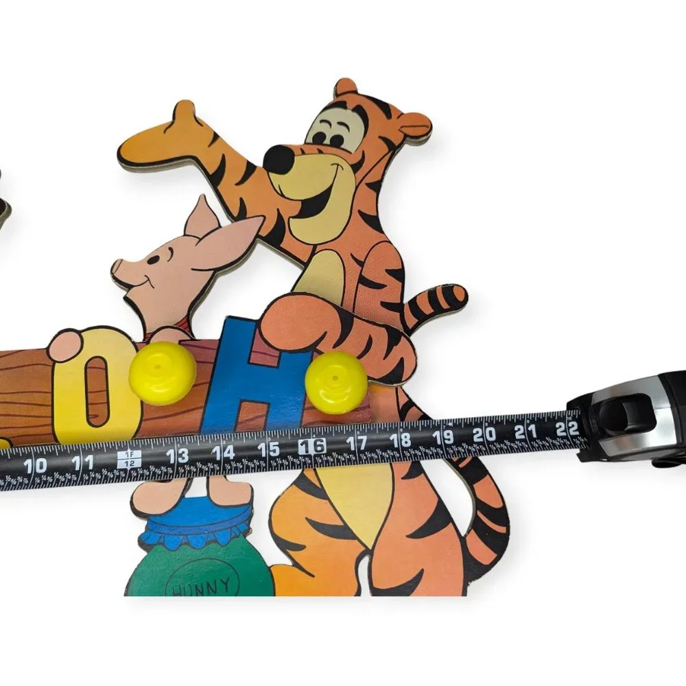 Vintage 1981 Walt Disney Productions Winne the Pooh Wall Hanging w/ Coat Hooks